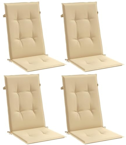vidaXL Hochlehner-Auflagen 4 STK. Melange Beige 120x50x4 cm Stoff
