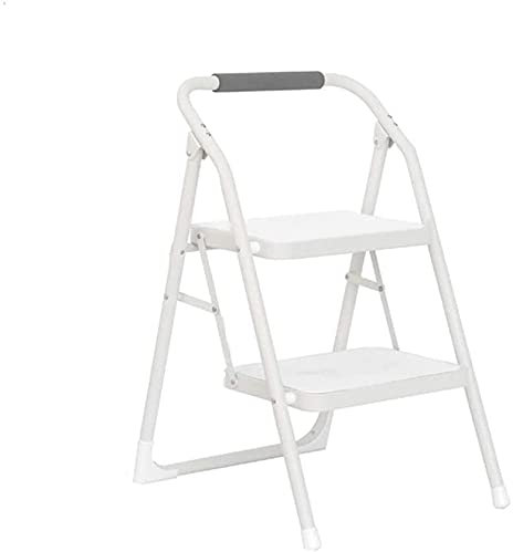 Escabeau, Chaise à 2 marches, escabeau Pliant Portable, Grande Plate-Forme antidérapante, Mini escabeau de Cuisine léger, Peut être utilisé pour l'extérieur, Le Restaurant, Bleu (Couleur : b