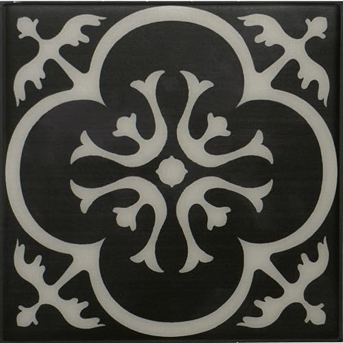 Smart Tiles Stick on splashback Tiles, Square Black & Cream, 9x9 | Pack of 5 (2.8 sq ft), Matte, Heat/Moisture Resistant, Low VOC, Kitchen/Bathroom, Renter Friendly, Made in Canada
