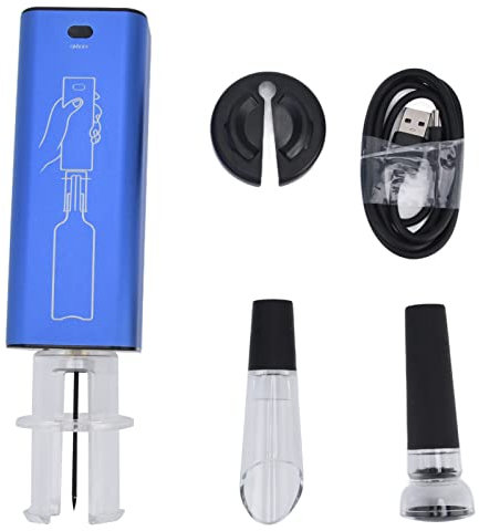 Electric Wine Opener Set, USB Charging Automatic Corkscrew Set with Foil Cutter Automatic Wine Bottle Openers for Party Restaurant (Blue)