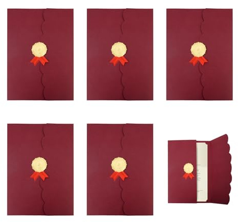 5 Stück Zertifikat Mappe A4 Urkundenmappe Schnellhefter A4 Dokumentenmappe Sammelmappe Mappe Dokumentenmappe Umschläge Hefte für Papier Certificate Eckspannermappe Zurück zur Schulzeit Büro Schule