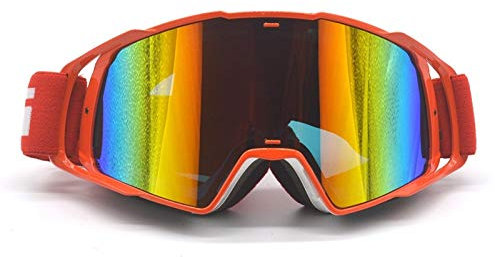 YNZUNMY Motocross Brille,Motorradbrille,Crossbrille Motocross-Goggles-Gläser Off Road Helme Goggles Sport Gafas for Motorrad Schmutz-Bike-Rennsport(Orange Belt)