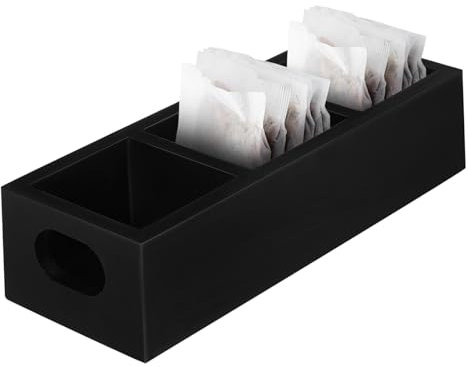 Cabilock Organizador De Bolsitas De Té Madera 24x8x5,5 Cm Multicompartimento Material Natural Para Cocina Hogar Caja Almacenamiento Compacta