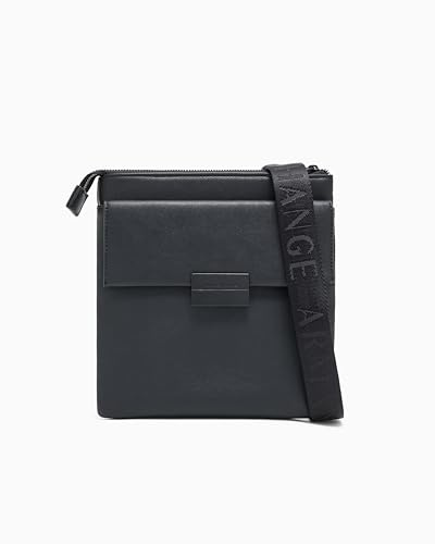 A | X ARMANI EXCHANGE Night Lab - Borsa a tracolla piatta, da uomo, taglia unica, colore: nero