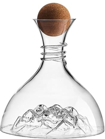 esmen Decanter per Vino Rosso da 1800 ml, Decanter a Forma di Iceberg con Tappo a Sfera in Sughero, aeratore per Vino in Vetro di Cristallo, Vaso per Decanter rapido Domestico Caraffa per Vino