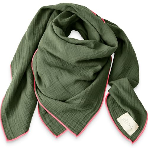 Salt & Sand Musselin Tuch Damen aus 100% Baumwolle – großes leichtes Halstuch & Schal Damen ÖKO-TEX 100 zertifiziert – weich & hautfreundlich Premium Musselintuch