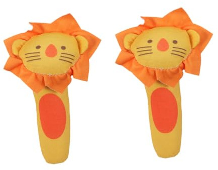 Abaodam Plüsch-rasseltier Spielzeug Zum Greifen Mit Der Hand Für Kinder Löwen-design Sicheres Glattes Material 2er-pack