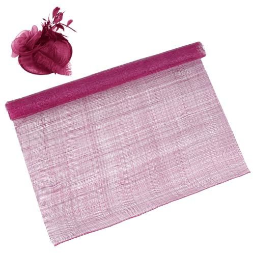 BENECREAT 0.5m Hutnetzgewebe Rosa Schleiernetzstoffe Sinamay Hutnetz Zum Verpacken von Fascinator Hüten Und Blumensträußen Frauen Braut Kopfschmuck Schleier Machen