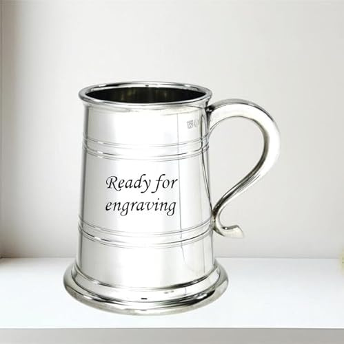 1 Pint Heeley Pewter Lined Tankard (with Engraving)