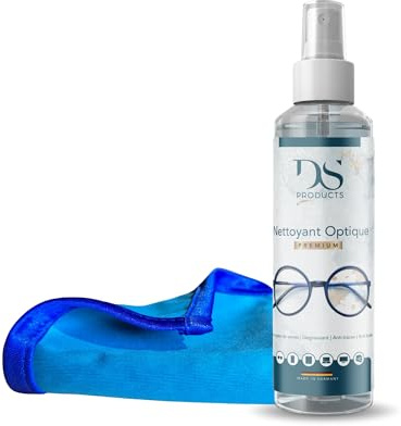 Spray Lunettes Nettoyant 200ml avec chiffon en microfibre | Spray Nettoyant Verre Anti-Buée Casque de moto, Lunette de ski | Spray Nettoyage PC, Television, Ordinateur Portable, Smartphone