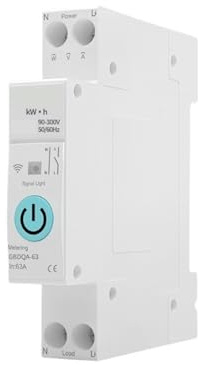 Disjoncteur 1P 63A Rail DIN for maison connectée, télécommande sans fil, interrupteur, mesure par application(20A)