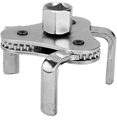Fyearfly Llave universal de filtro de aceite, herramienta de extracción de 3 mordazas de 63-105 mm, fácil extracción de filtro para automóviles y camiones, acero cromado vanadio duradero, diseño