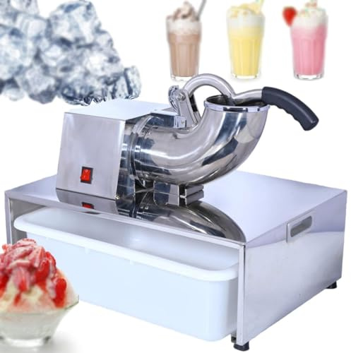 Elektrisk Iskrossare 350 W 1400 Varv/Min, Isbrytare I Rostfritt StåL 200 Kg/H, Dubbelkniv Ice Shaver-Maskin, FöR Beredning Av Smoothies, Kalla Drycker
