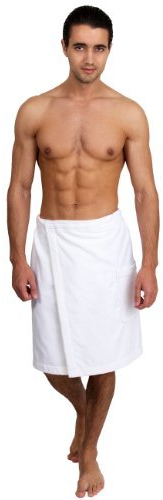 Green Bear bamboo men's luxurious shower/bath towel wrap (adjustable) - natural (Ivory) - Made in the UK