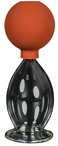 Massageschröpfglas mit Ball 50mm zur professionellen, medizinischen, feuerlosen Schröpfmassage mundgeblasen, handgeformt Lauschaer Glas das Original