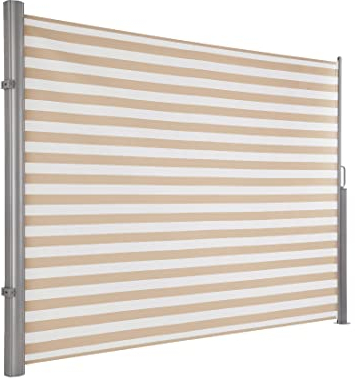 Ultranatura Tenda da Sole Maui - Tenda Laterale avvolgibile Come Protezione dagli sguardi indiscreti da Fissare verticalmente - 300 x 180cm, Crema/Bianco