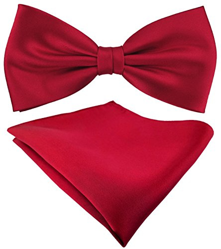 TigerTie Seidenfliege Satin Einstecktuch in Uni einfarbig - 100% reine Seide