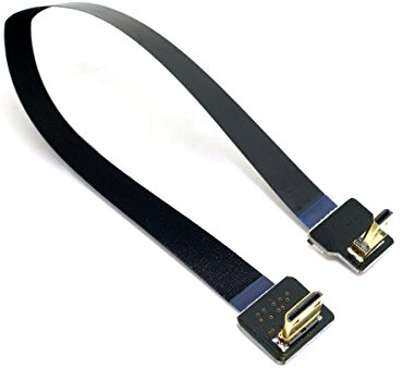 Cablecc fpv - Cavo Micro HDMI ad angolo di 90 gradi su cavo piatto mini HDMI FPC 20 cm per foto aeree multicopter HDTV