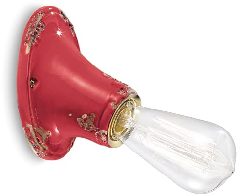 Ferroluce Retrò Vintage-Wandleuchte 14x11x9 cm glänzend rot