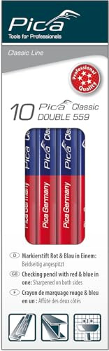 PICA-559-10-Lápiz Double-18 cm. cj.10-Rojo-Azul