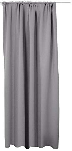 Laneetal Thermovorhang, Verdunklungsvorhang für Wohnzimmer Schlafzimmer, Blickdicht, mit Kräuselband für Schiene, 250g/m² Schwere Wärmeisolierende, Dunkelgrau