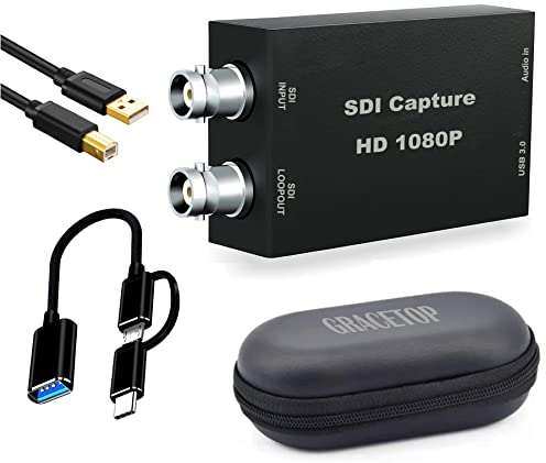 1080P SDI auf USB 3.0 mit SDI Loopout Video Capture Card, for Game Streaming Video Recording for Windows, Linux, OS (SDI Capture Card)
