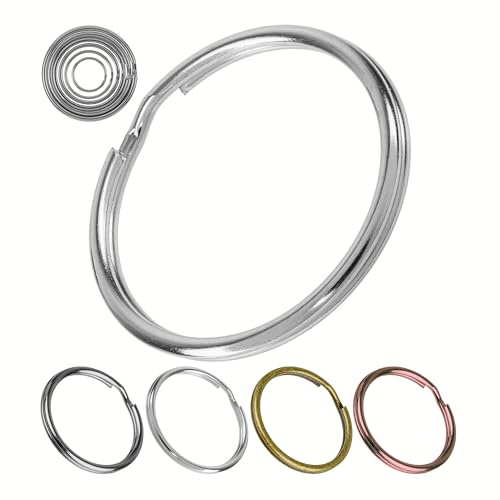 Jeu d'anneaux pour clés, Ø 38 mm de diamètre, 12 pièces, en acier trempé, en noir, anneaux métalliques porte-clés, organisation de clés de voiture, clés de porte d'entrée