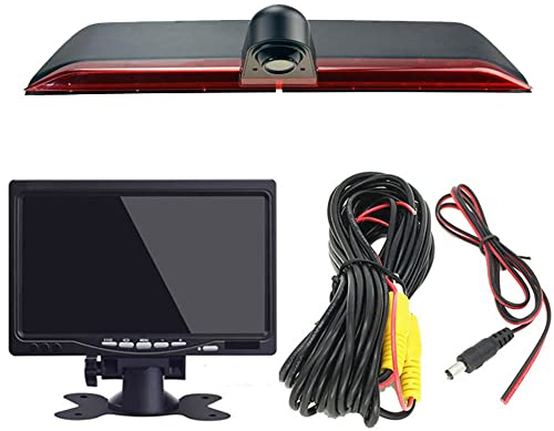 Dynavsal HD Bremsleuchte Rückfahrkamera Set mit 7 Zoll LCD Monitor, Transporter Van wasserdichte Nachtsicht Auto Rückfahrkamera Ersatz für VW Crafter 2017 Man TGE ab 2017/Kasten 2006 2014