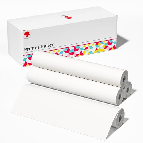 4 Rolls 8.5'' x 11'' Phomemo Portable Printer Thermal Paper, US Letter Size Thermal Roll Paper Compatible with M832D M832 M834 M835 M836 A285M A282M A281M Portable Printer