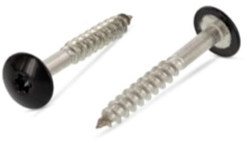Trespo Wood Screws 4.8 x 50 mm Pack of 25 Stainless Steel A2 / V2A - Round-Headed Wood Screws with Hexalobular Socket - Rustproof - Powder Coated RAL 9005 Jet Black