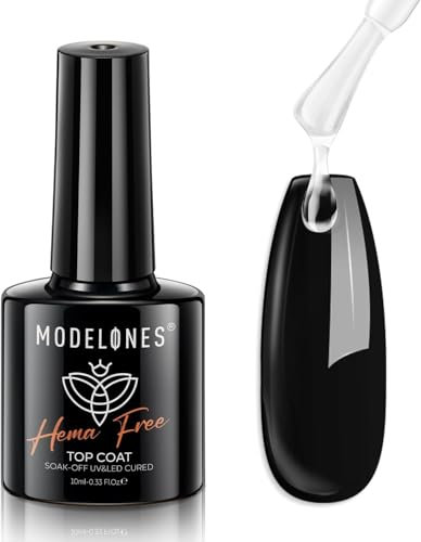 Modelones No Wipe Top Coat Gel UV Nagellack Überlack für Gellack Gelnägel Nail Art 10ml