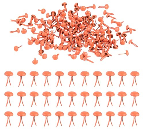 PATIKIL Paper Fasteners, 500 Pcs Mini Metal Round Head Fastener Split Pins for Craft Art Scrapbooking DIY Pins Supplies, Orange 0.3x0.18