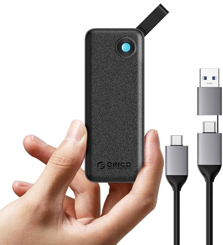 ORICO 4TB SSD Externo hasta 460 MB/s, Disco Duro Externo SSD Portatil con Cable USB C y A 2 en 1, Compatible con iPhone 16 Pro MAX, Tableta, Computadora Portátil - B5PRO