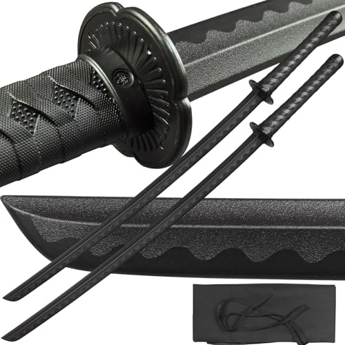 Verlustverkauf Zwei Polypropylen Katana Schwert Set Fechtpraxis Japanisch Trainings Samurai Schwert 101cm
