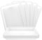 MIVIDE 15 Plateaux de Service Rectangulaires en Plastique Blanc, 34.5 x 25.3 x 3.2 cm, Plateau d'Activité Réutilisable pour Artisanat, Café, Bar, Fête, Cuisine