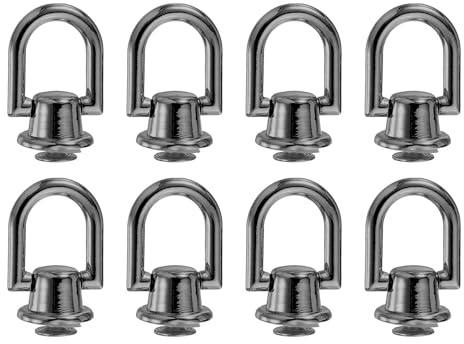 sourcing map 8Pcs Screw Round Head Rivet, 12mm Pull Ring Rivet Fasteners, Screw Rivet Studs for DIY Leather Craft Belts Purse Handbags (Metallic Black)