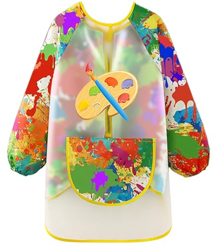 LXOrdora Kids Art Apron Waterproof Smock Long Sleeved Graffiti L