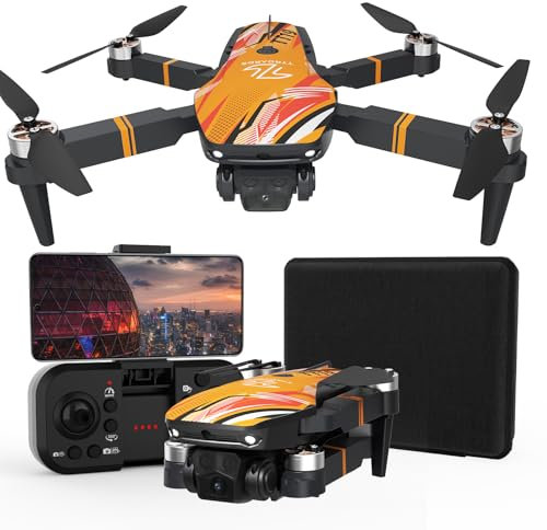 TTROARDS TT19 Mini Drone with Camera for Kids, 1080P HD Camera 270° Obstacle Avoidance Brushless Motor Level 3 Wind Resistance, Foldable Quadcopter Drones for Beginners Gift Toy, Orange