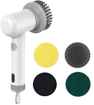 Electric Scrubber,Handheld Brush Electric Rotate Scrubber - Cordless Machine with Replaceable Heads for Housewife Scrubbing Shower Room Kitchen Bathroom