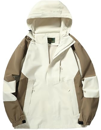 Mrat Waterproof Jacket Men Windproof Outdoor Softshell Jackets with Hooded Long Sleeve Zip Coats Lightweight Insulated Windbreaker Raincoats Pullover Sun Protection Mountain Hiking Golf Running M-5XL