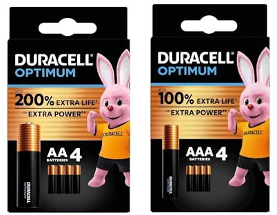 8 x Duracell Optimum AA + AAA (1 blister de 4 piles AA + 1 blister de 4 piles AAA) 8 piles (MX2400/MINI STYLO/MICRO et MX1500/STYLO/MIGNON)