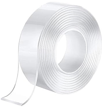 Heavy Duty Double Sided Tape – Nano Gel, Clear & Reusable Mounting Tape, Washable, Traceless Adhesive for Walls, Floors & Surfaces, Waterproof & Strong Hold 1mm (Multiple Sizes) (1, 5 Meter)