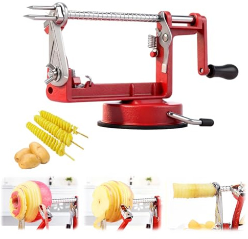 LOMUG Cortador en espiral de patatas, manual en espiral, cortador de patatas, cortador de manzanas, patatas, espiral, patatas, torcedor, mango antideslizante, para frutas, patatas, tornado, pepinos
