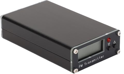Elprico 0,5W FM-sändare med Lång Räckvidd med LCD och 3,5 Mm Ljudkabel, 76 Till 108MHz FM Broadcast Transmitter Drive in Movie, Parkeringsplats, Hem, Bibliotek, Ljusshower, 2KM, Svart