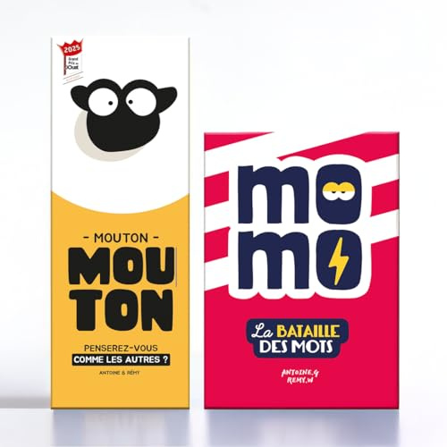 ATM Gaming Lot Mouton Mouton + Momo - Jeu de Société Famille et Amis - Jeu d’Ambiance Drôle et Rapide -Jeu de Société Hilarant - Jeu pour Famille et Amis - Prise en Main Rapide