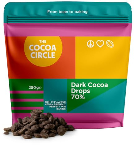 Cocoa Circle Kakaodrops – Schokolade, 250 g – zuckerarme Schokodrops für Backen, Kuvertüre, Schokobrunnen & Desserts – Keto Schokolade, Low Carb, vegan (2026)