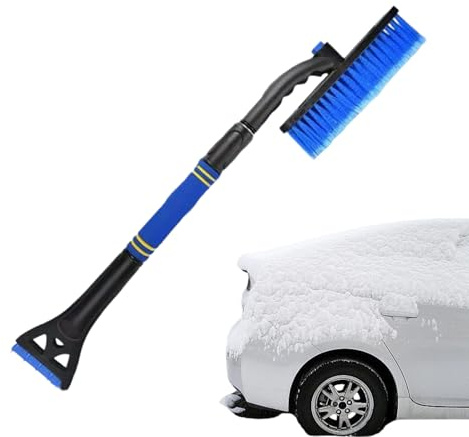 Arroopu Schneebürste Für Auto | Ausziehbares Reinigungswerkzeug Mit Ergonomischem Griff,Ausziehbarer Schneebesen Und Eiskratzer,Winter Reinigung Von Windschutzscheibe Und