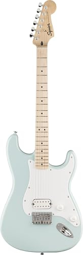 Squier by Fender Sonic® Stratocaster® HT H, E-Gitarre, Ahorn-Griffbrett, weißes Schlagbrett, Sonic Blue