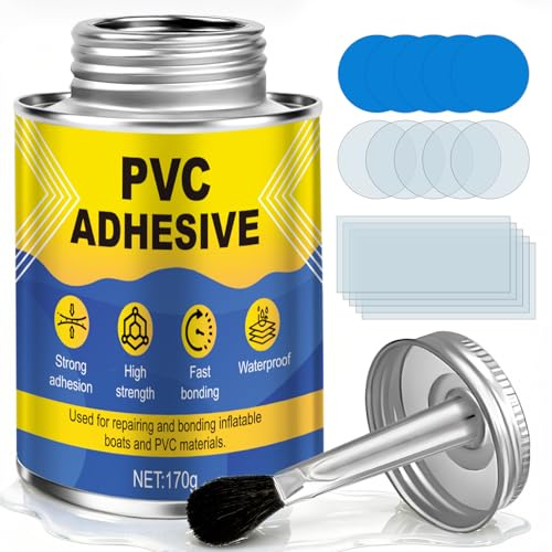 PVC Kleber, Schlauchboot Kleber, PVC Kleber Wasserfest, Schnell Aushärtend | Kontaktkleber, PVC Reparaturset zum Flicken und Kleben von Luftmatratze Pool Schlauchboote Teichfolienkleber, 170g
