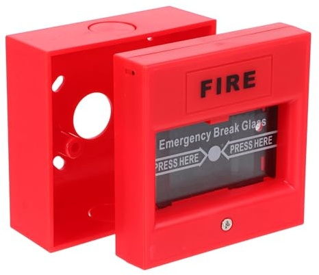 Kisangel Botón de Alarma contra Incendios Manual Reiniciable, Pulsador Convencional de Parada de Emergencia, Interruptor Rojo Llave para Sistemas de Seguridad contra Incendios, Uso